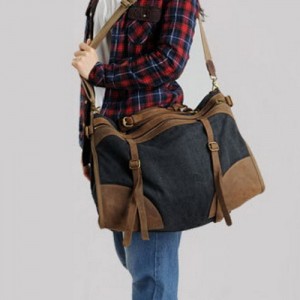 TD21 Vamp 3 Vintage™ Torba na ramię holdall płótno - skóra naturalna 